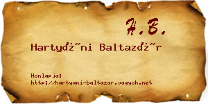 Hartyáni Baltazár névjegykártya